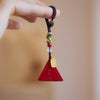 Red Cinnabar Triangle Talisman Keychain