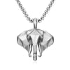 3D Elephant Necklace Pendant Stainless Steel Pewter Strength
