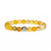 Stone Bead Bracelet with Crown Charm