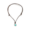 Round Turquoise Stone Protection Strength Necklace Pendant