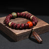 Bodhi Seed Dzi Bead Bracelet with Lion Charm