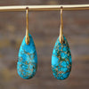 Emperor Stone Happiness Earrings, Teardrop Gemstone Dangles