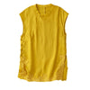 Women's Linen Vest with Lace Trim and Frog Buttons