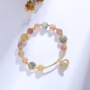 Rutilated Quartz Shell Charm Bracelet