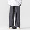 Men's Wide Leg Pants Solid Color Corduroy Trousers With Pockets