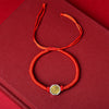 Red String Bracelet with Bagua Charm, Handwoven