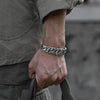 Retro Line Texture Cuff Bracelet Bangle for Men