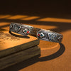Copper Enamel Butterfly Bangle with Heart Sutra