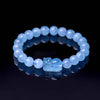 Natural Aquamarine Pixiu Bracelet, Icy Blue Beads