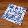 Embroidered Tea Mat, Square Coaster with Dragon Phoenix