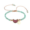 Crystal Charm Lucky Bracelet with Faceted Stone Beads