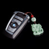 Jade Kirin Phone Charm and Keychain, Hand-Woven with Coin Bead