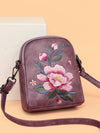 Embroidered Floral Crossbody Bag, Small PU Shoulder Purse