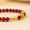Red Agate and Citrine Beaded Bracelet, 6mm