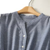 Women's Sleeveless Striped Button-Up Drawstring Dress