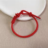 Handmade Red Rope Bracelet with Fu Charm, Peace Knot Design