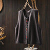 Women's Knit Vest with Colorful Buttons