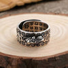 Pixiu Heart Sutra Adjustable Ring in Gold or Silver Tone