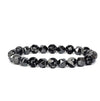 Faceted Stone Bead Bracelet with Hematite, 8mm