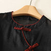 Women's Sleeveless Shirts Cotton Linen Frog Button Top