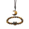 Silver Sheen Obsidian Cat Bracelet and Necklace Set