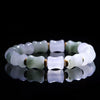 Bamboo Pattern Jade Bracelet, Golden Silk Jade Beads