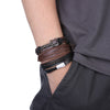 Handmade Leather Bracelet Set with Gift Message Card