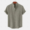 Men's Linen Short Sleeve Shirt with Pocket