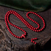 Cinnabar Mala Bracelet 108 Beads Engraved Om Mani Padme Hum