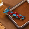 Red and Blue Dragon Brooch, Vintage Style Pin