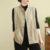 Women's Corduroy Vest With Pockets, Sleeveless Waistcoat