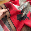Red Crane and Plum Blossom Pattern Soft Warm Shawl Scarf