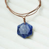 Hexagon Crystal Pendant Necklace Handmade Adjustable Cord