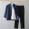 Men's Cotton Linen Tang Suit Jacket Chinese Frog Button Shirt