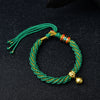 Tibetan Style Bell Charm Bracelet with Colorful Rope