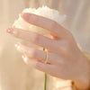 Citrine Happiness Prosperity Ring - Delicate Faceted Crystal Band
