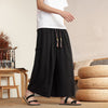 Men's Wide Leg Pants Summer Linen Blend Solid Color