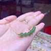 Natural Hetian Jade Beaded Necklace with Sterling Silver