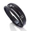 Braided Leather Stone Bracelet for Men and Women