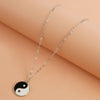 Yin Yang Necklace, Balance Symbol on Water Wave Chain