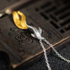 Sterling Silver Koi Fish Necklace with Gold-Tone Tail