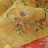 Women's Sleeveless Vintage Tang Style Frog Button Top, Yellow Floral