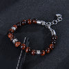 Natural Stone Bead Bracelet with Stainless Steel Accents