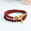 Cinnabar Pixiu Bracelet with Gold-Tone Charm