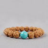 Bodhi Seed Bracelet with Amber, Turquoise or Dzi Bead
