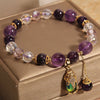Amethyst PiXiu Bracelet with Clear Quartz Beads