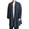 Men's Loose Linen Blend Coat, Mid-length Casual Outerwear
