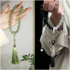 Beaded Tassel Bracelet with Jade Rabbit Charm