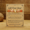 Handmade stone bracelet with citrine heart and sunstone chips on card