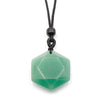 Hexagonal Crystal Pendant Necklace with Cord